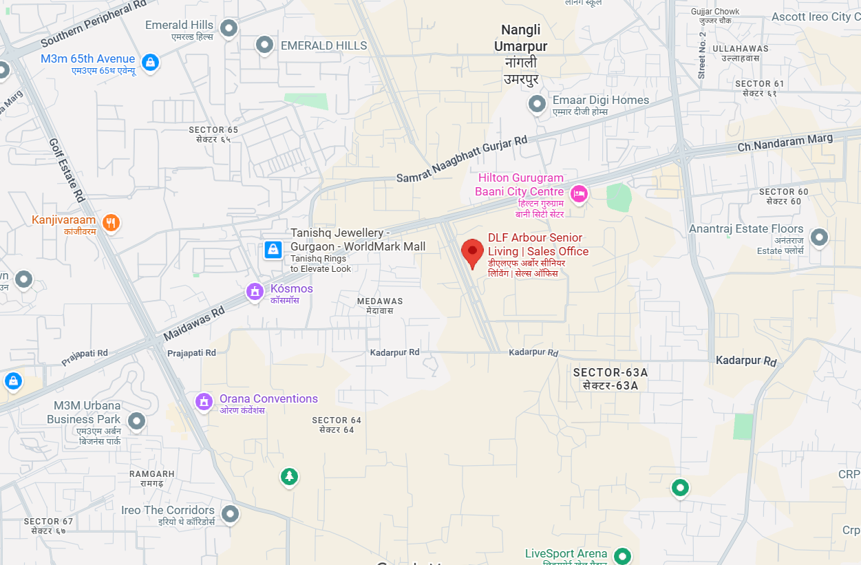 DLF The Arbour Senior Living  location map